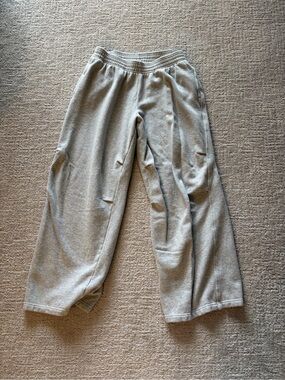 aerie Light Gray Wide Leg Sweatpants
